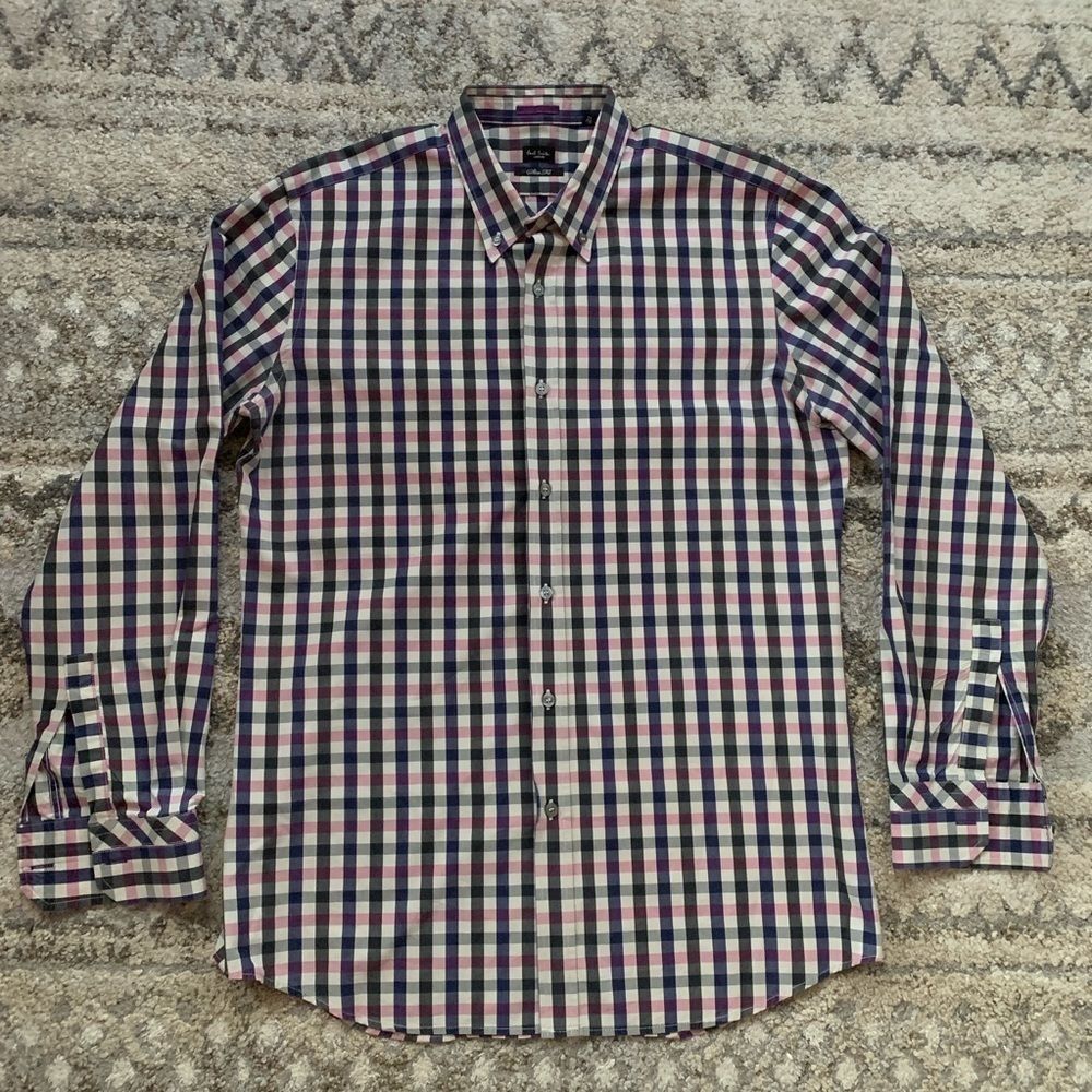 Paul Smith London Slim Fit Plaid Dress Shirt 16.5